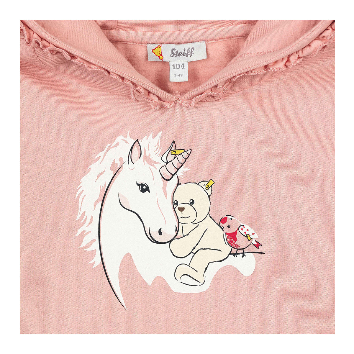 Steiff Mädchen Sweatshirt mit Kapuze Einhorn rosa 2323203